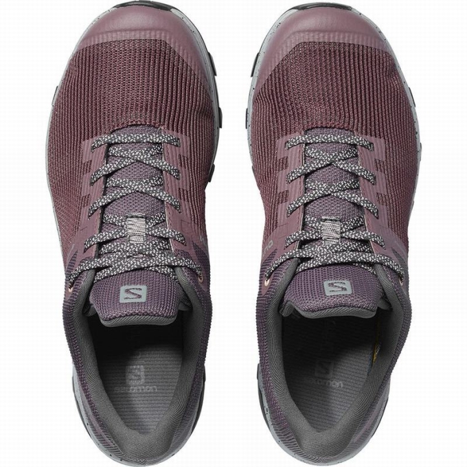 Burgundy Salomon OUTLINE PRISM GORE-TEX Women's Hiking Shoes | AE-689APGE