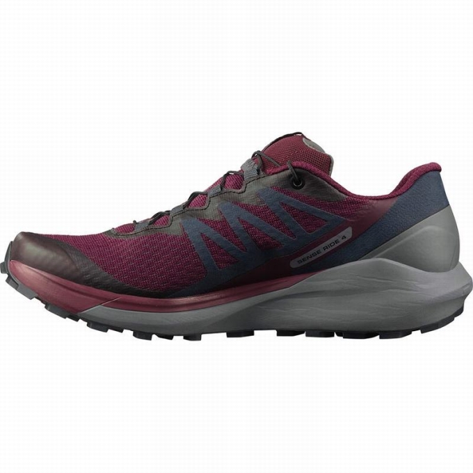 Burgundy Salomon SENSE RIDE 4 Women's Running Shoes | AE-758XCNA