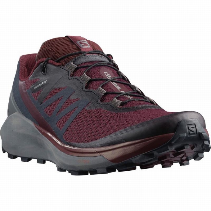 Burgundy Salomon SENSE RIDE 4 Women's Running Shoes | AE-758XCNA