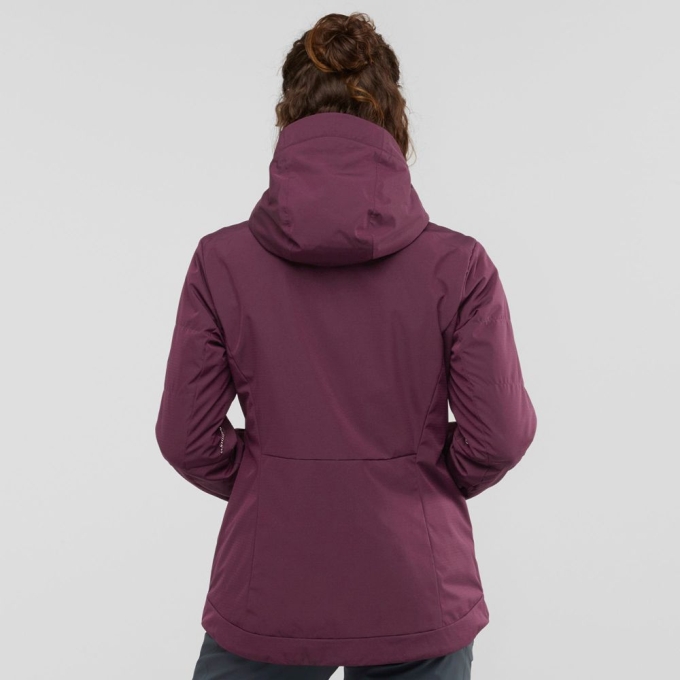 Burgundy Salomon SNOW REBEL Ski Women's Jackets | AE-910ZBXD