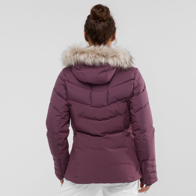 Burgundy Salomon WARM AMBITION W Ski Women's Jackets | AE-968EIQK