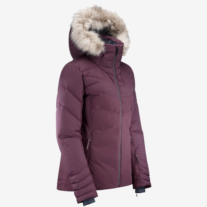 Burgundy Salomon WARM AMBITION W Ski Women's Jackets | AE-968EIQK