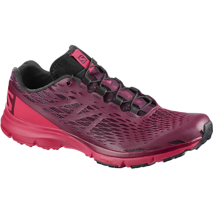 Burgundy Salomon XA AMPHIB W Women\'s Running Shoes | AE-967YIXC