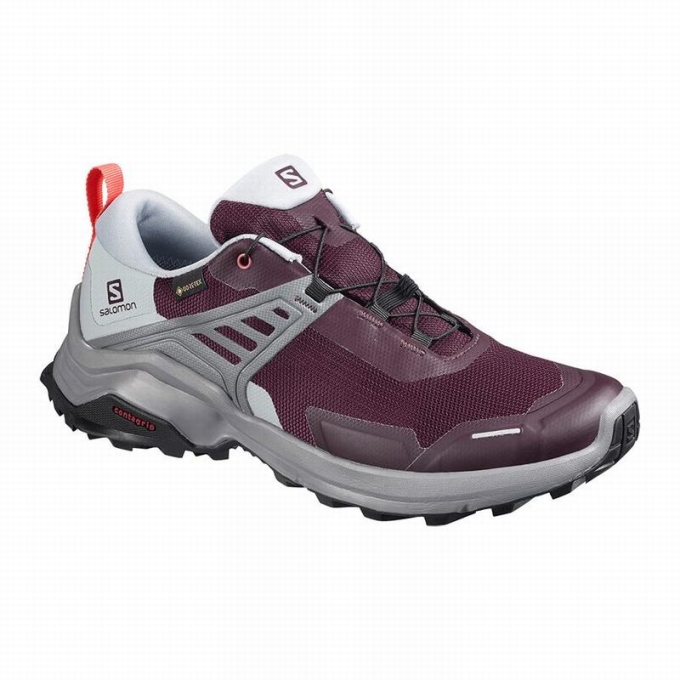 Burgundy Salomon X RAISE GORE-TEX Women\'s Hiking Shoes | AE-840QTVL