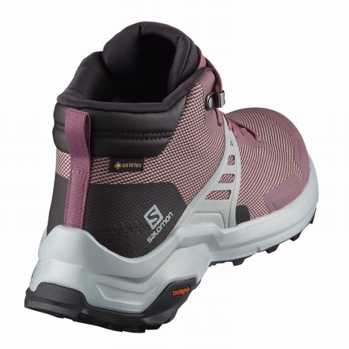 Burgundy Salomon X RAISE MID GORE-TEX Women's Hiking Shoes | AE-023TBUS