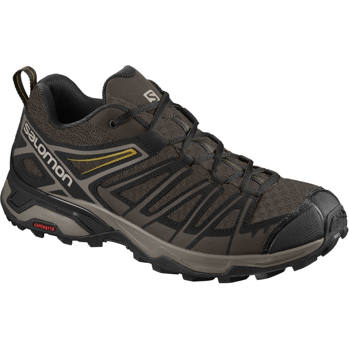 Chocolate / Black Salomon X ULTRA 3 PRIME Men\'s Hiking Shoes | AE-178SBEH