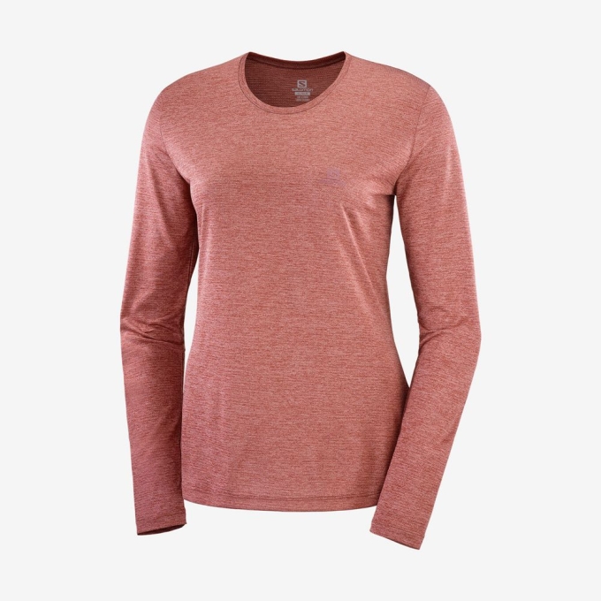 Coral Salomon AGILE Long Sleeve Women's T Shirts | AE-659MSNJ