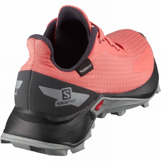 Coral Salomon ALPHACROSS BLAST CLIMASALOMON WATERPROOF Kids' Trail Running Shoes | AE-042BCAQ