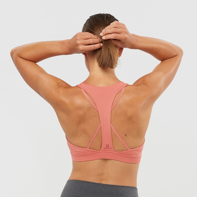 Coral Salomon COMET W Sport Women's Sports Bras | AE-437IJQY