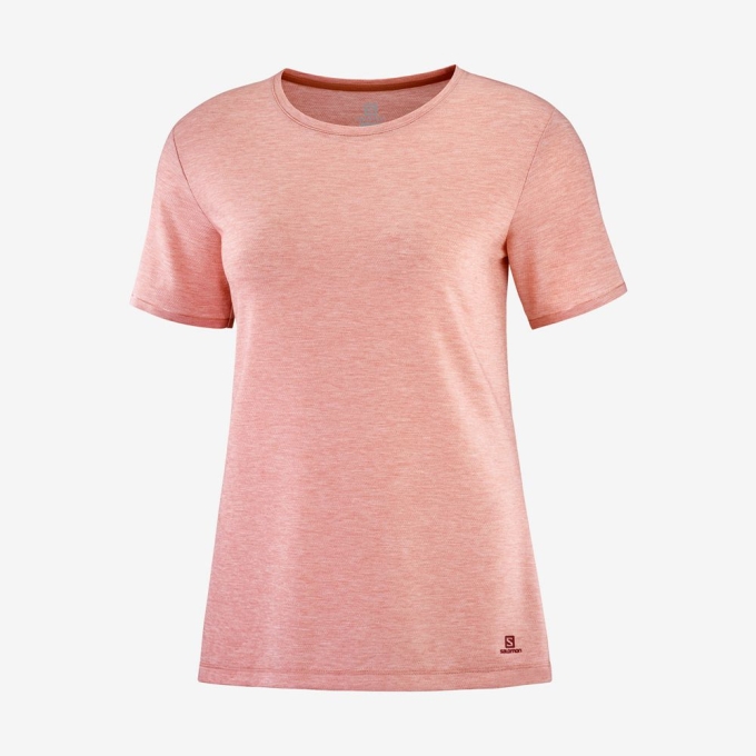 Coral Salomon ESSENTIAL TENCEL Women's T Shirts | AE-721JGWQ