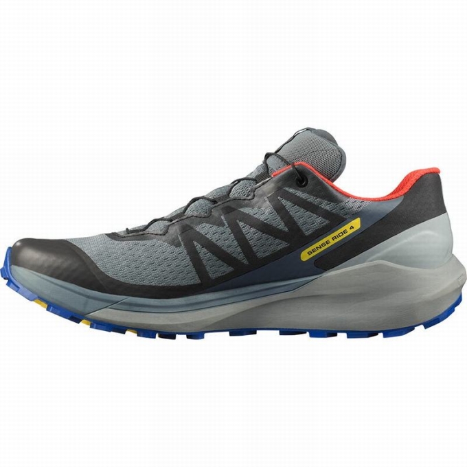 Dark Blue / Black Salomon SENSE RIDE 4 GORE-TEX INVISIBLE FIT Men's Trail Running Shoes | AE-136QHRZ