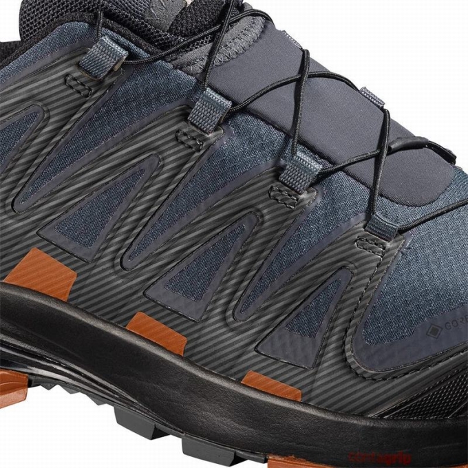 Dark Blue / Black Salomon XA PRO 3D V8 GORE-TEX Men's Hiking Shoes | AE-351WLAY