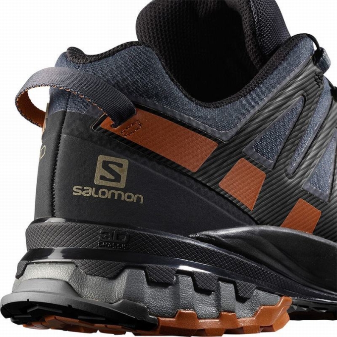 Dark Blue / Black Salomon XA PRO 3D V8 GORE-TEX WIDE Men's Hiking Shoes | AE-605GCPX