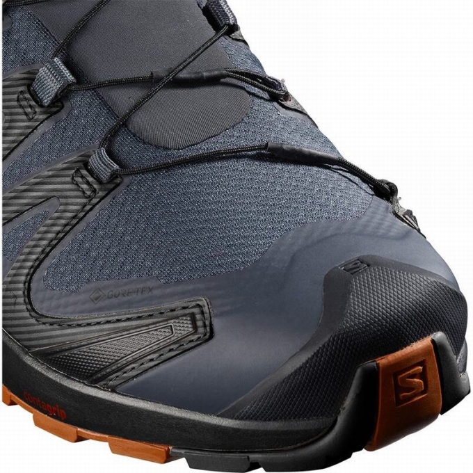 Dark Blue / Black Salomon XA PRO 3D V8 GORE-TEX WIDE Men's Hiking Shoes | AE-605GCPX