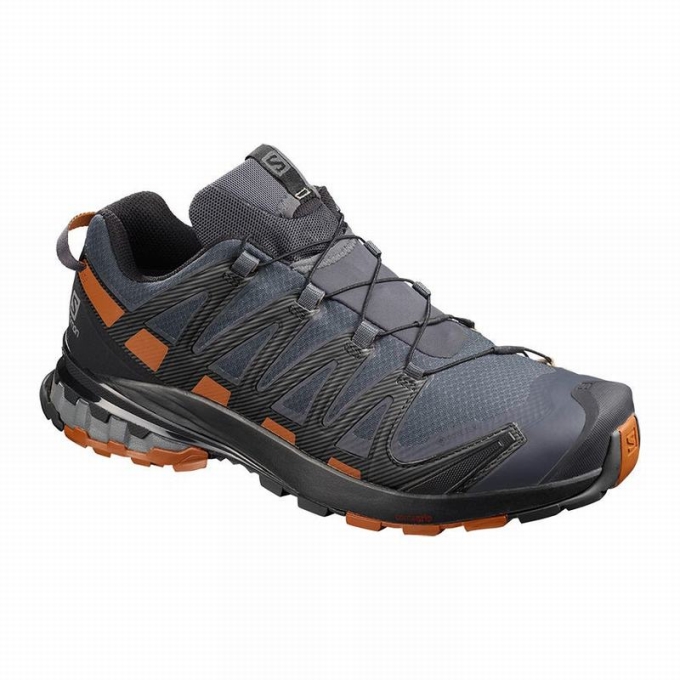 Dark Blue / Black Salomon XA PRO 3D V8 GORE-TEX WIDE Men\'s Hiking Shoes | AE-605GCPX