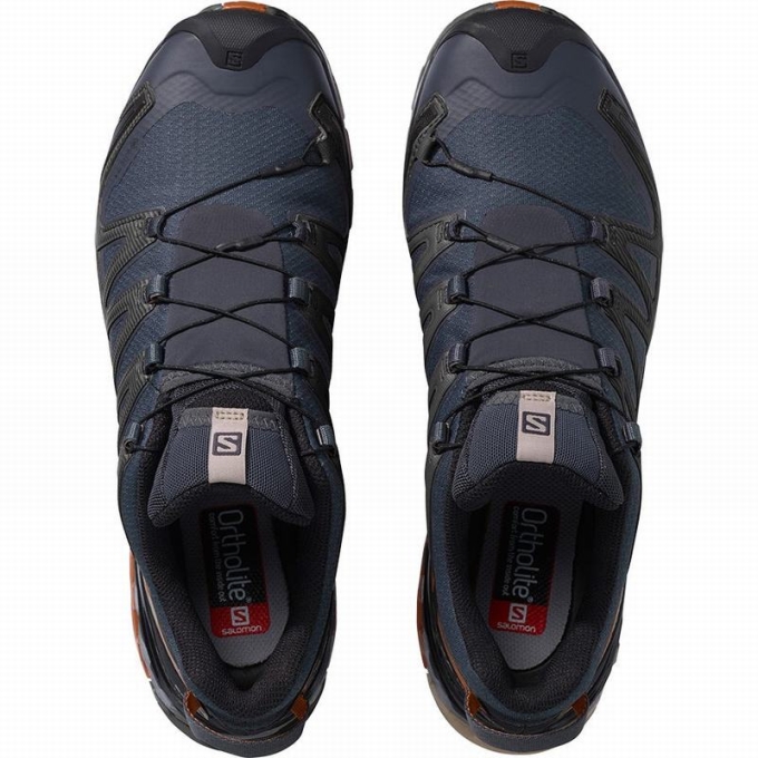 Dark Blue / Black Salomon XA PRO 3D V8 GORE-TEX Men's Trail Running Shoes | AE-865TEUK