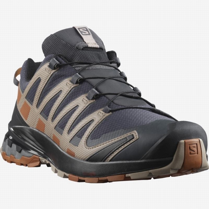 Dark Blue / Black Salomon XA PRO 3D V8 GORE-TEX WIDE Men's Hiking Shoes | AE-934GNTO