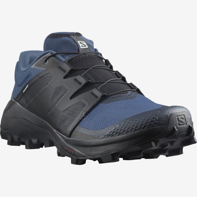 Dark Denim / Black / Navy Salomon WILDCROSS Men's Trail Running Shoes | AE-382SFWD