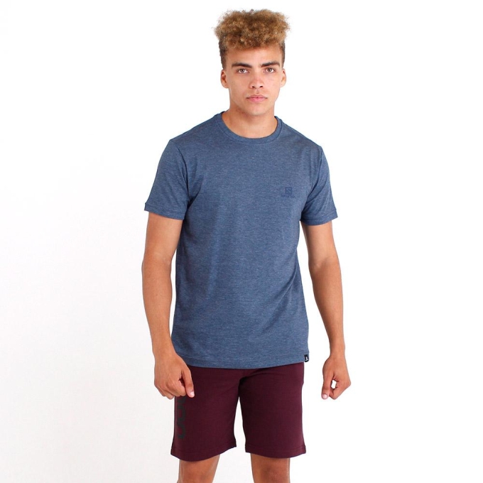 Dark Denim Salomon EXPLORER SS M Men's T Shirts | AE-103XOVE