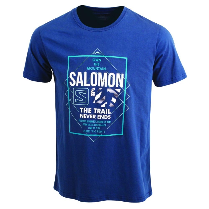 Dark Denim Salomon FORT SS M Men\'s T Shirts | AE-371TOGV