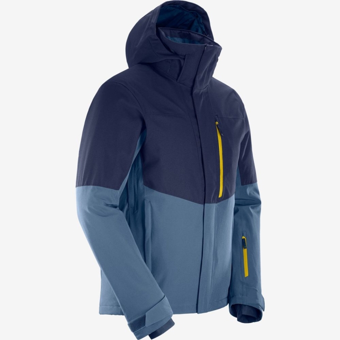 Dark Denim Salomon SPEED Ski Men's Jackets | AE-405FUGA