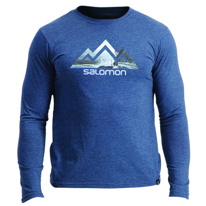 Dark Denim Salomon TIP TOE LS M Men\'s T Shirts | AE-382VHPK