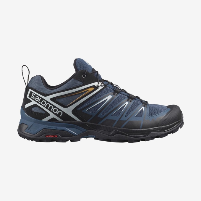 Dark Denim Salomon X ULTRA 3 Men's Hiking Shoes | AE-374PVCM