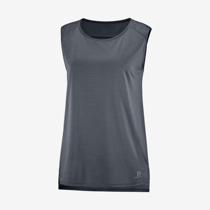 Dark Gery Salomon OUTLINE SUMMER Women's Tank | AE-265POHG