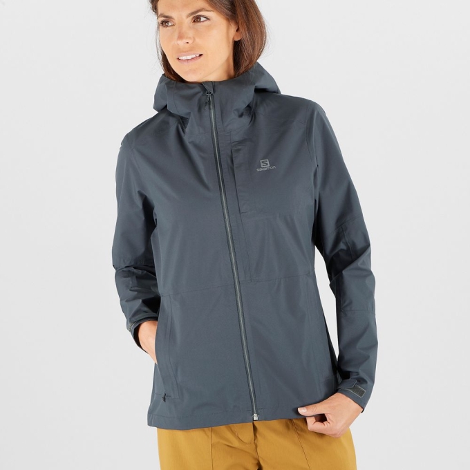 Dark Gery Salomon OUTRACK WATERPROOF 2.5L Women's Jackets | AE-143ODUC