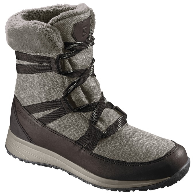 Dark Grey / Black Salomon HEIKA CS WP Men\'s Winter Boots | AE-597HZUC