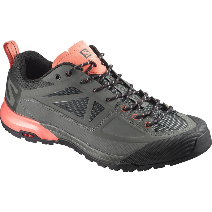 Dark Grey / Coral Salomon X ALP SPRY W Women\'s Hiking Boots | AE-296FJZE