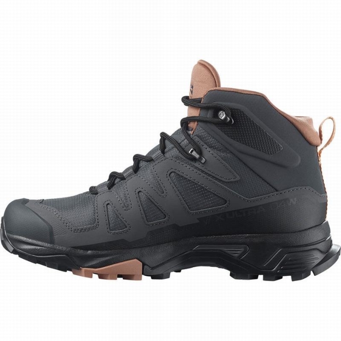 Dark Grey / Cream Salomon X ULTRA 4 MID GORE-TEX Women's Hiking Boots | AE-354CEFK