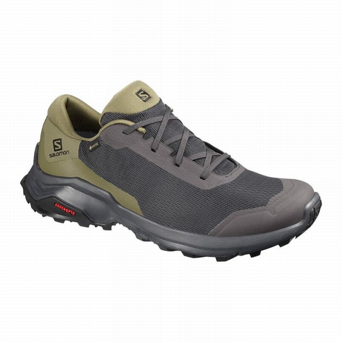 Dark Grey / Olive Salomon X REVEAL GORE-TEX Men\'s Hiking Shoes | AE-862GBUJ