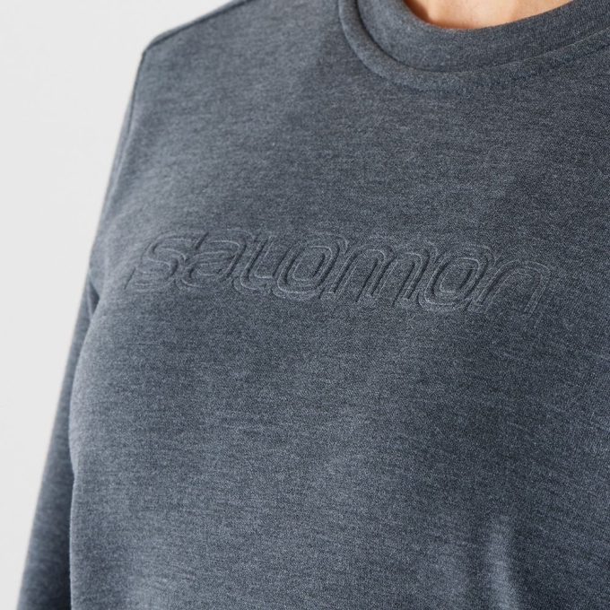 Dark Grey Salomon COMET CREW NECK PULL W Women's Midlayers | AE-945XNIA