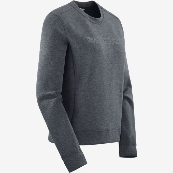 Dark Grey Salomon COMET CREW NECK PULL W Women's Midlayers | AE-945XNIA