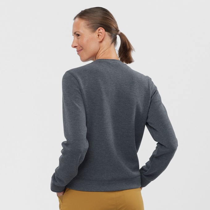 Dark Grey Salomon COMET CREW NECK PULL W Women's Midlayers | AE-945XNIA