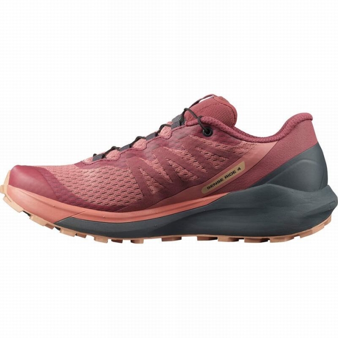 Dark Red Salomon SENSE RIDE 4 Women's Running Shoes | AE-439XTUH