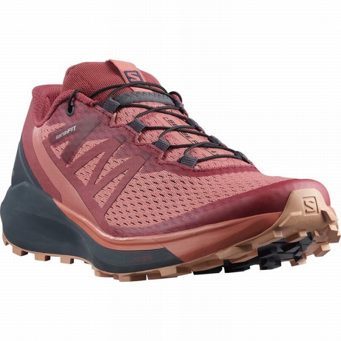 Dark Red Salomon SENSE RIDE 4 Women's Running Shoes | AE-439XTUH