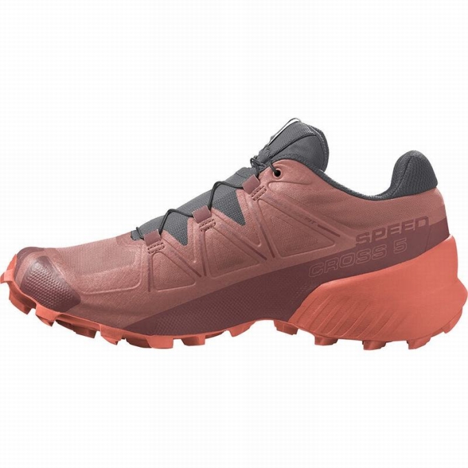 Dark Red Salomon SPEEDCROSS 5 Women's Trail Running Shoes | AE-974QOGC