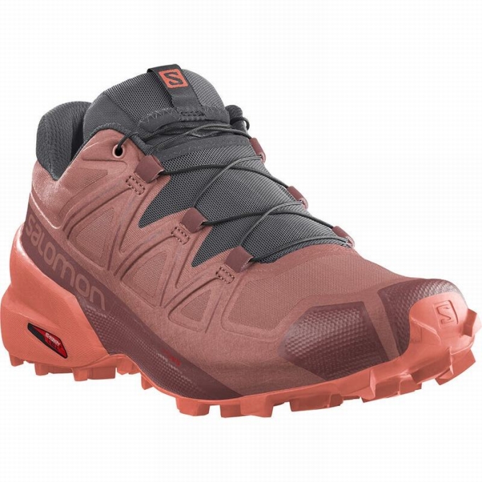 Dark Red Salomon SPEEDCROSS 5 Women's Trail Running Shoes | AE-974QOGC