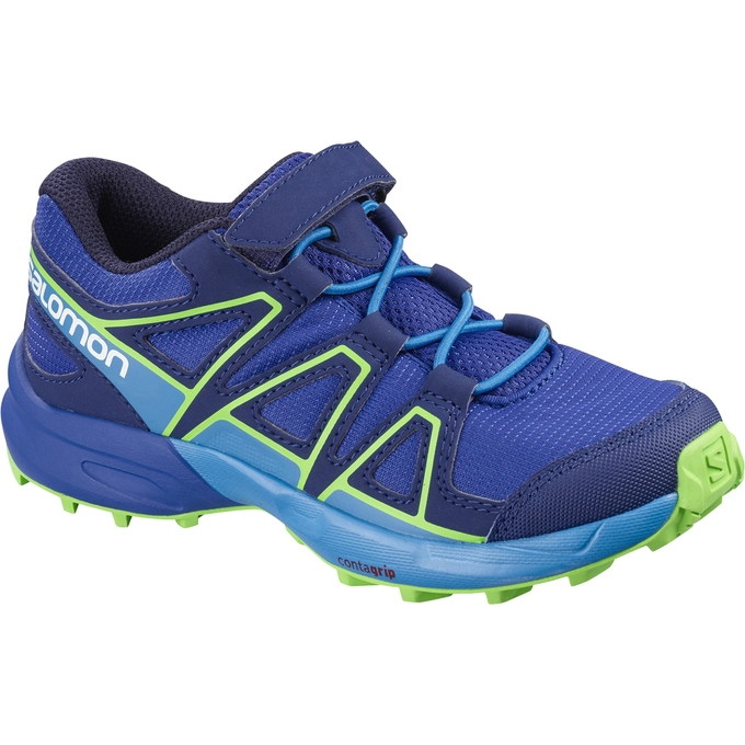 Deep Blue Salomon SPEEDCROSS BUNGEE K Kids\' Trail Running Shoes | AE-017TUBD