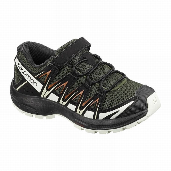 Deep Green / Black Salomon XA PRO 3D K Kids\' Trail Running Shoes | AE-392OQAM