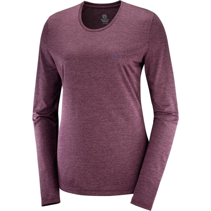 Fuchsia Salomon AGILE LS W Long Sleeve Women\'s T Shirts | AE-087TQXP