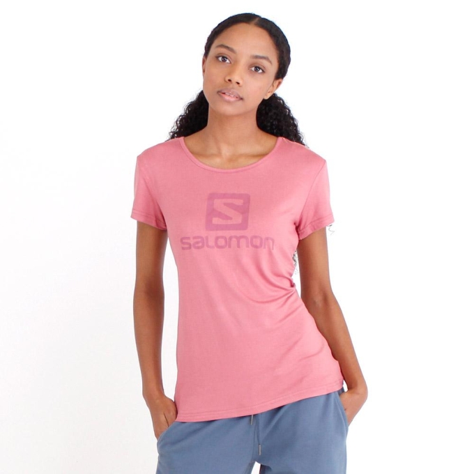 Fuchsia Salomon WARRIOR SS TE W Women's T Shirts | AE-092KYZI