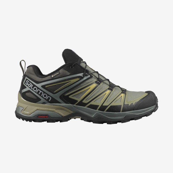 Gold Salomon X ULTRA 3 GORE-TEX Men\'s Hiking Shoes | AE-698TFHV