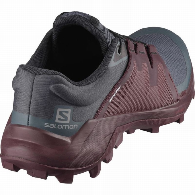 Gray / Burgundy Salomon WILDCROSS W Women's Trail Running Shoes | AE-408MITZ