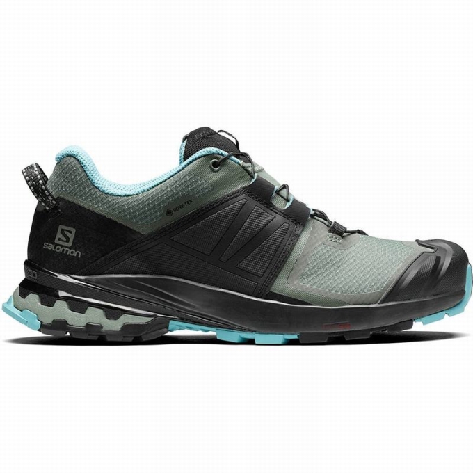 Green / Black Salomon XA WILD GORE-TEX Women's Trail Running Shoes | AE-457UREO