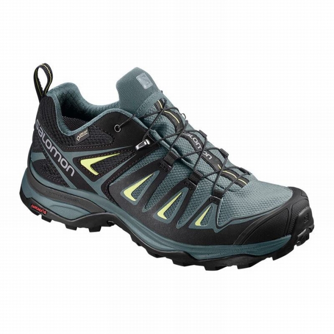 Green / Black Salomon X ULTRA 3 GORE-TEX Women\'s Hiking Shoes | AE-724CAEL