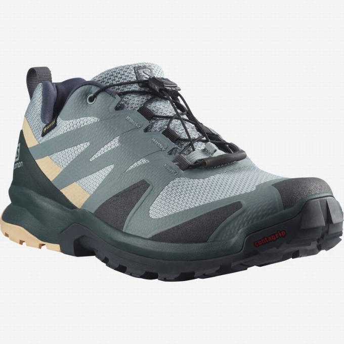 Green / Cream Salomon XA ROGG GTX W Women's Trail Running Shoes | AE-413BHIZ