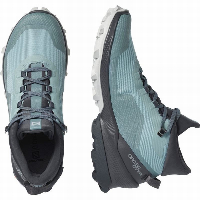 Green Salomon CROSS OVER CHUKKA GORE-TEX Women's Hiking Shoes | AE-319MKCW